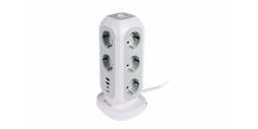 VERBATIM EU Power Tower EUPT-01 Nabíjecí stanice ,11x 230V, 2x USB-C, 2x USB-A