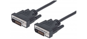 MANHATTAN kabel DVI-D Dual Link Male to DVI-D Dual Link Male, Black, 3 m