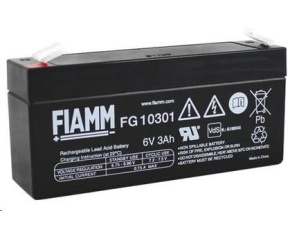 Baterie - Fiamm FG10301 (6V/3Ah - Faston 187), životnost 5let