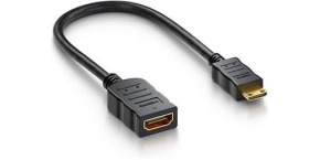 PremiumCord Flexi adaptér HDMI Typ A samice - mini HDMI Typ C samec pro ohebné zapojení