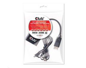 Club3D Video hub MST (Multi Stream Transport) DisplayPort na 2x DisplayPort, USB napájení