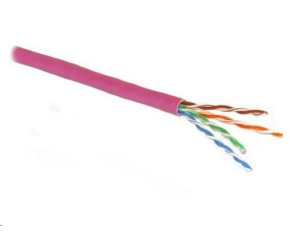 UTP kabel PlanetElite, Cat5E, drát, LS0H, DCa, fialový, 305m