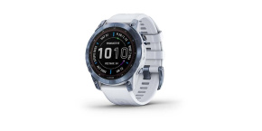 Garmin fenix 7 Sapphire Solar,Titan Blue/ White Silicone Band, EU