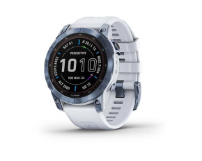 Garmin fenix 7 Sapphire Solar,Titan Blue/ White Silicone Band, EU