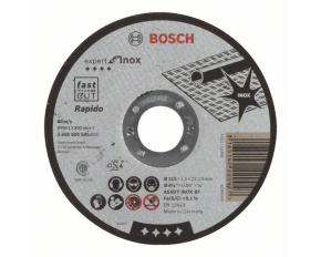 BOSCH dělicí kotouč rovný Expert for Inox - Rapido, AS 60 T INOX BF, 115 mm, 1,0 mm