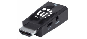 Manhattan adaptér HDMI na VGA, Micro Converter, HDMI Male na VGA Female, audio, černá