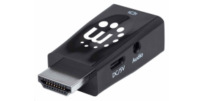 Manhattan adaptér HDMI na VGA, Micro Converter, HDMI Male na VGA Female, audio, černá