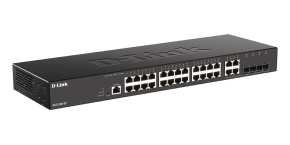 D-Link DGS-2000-28 Managed switch, 24x GbE, 4x RJ45/SFP, fanless