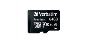 VERBATIM MicroSDXC karta 64GB Premium, U1 + adaptér