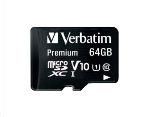 VERBATIM MicroSDXC karta 64GB Premium, U1 + adaptér