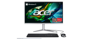 ACER PC AiO Aspire C24-1300, Ryzen 5 7520U ,23,8" FHD IPS,16GB,512GB M.2 SSD,Radeon610M,W11Original,stříbrná,KB+Mouse