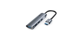 C-TECH UHB-U3-AL, USB Hub, 4x USB 3.2 Gen 1, hliníkové tělo