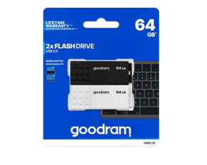 GOODRAM Flash Disk 2x64GB UME2, USB 2.0, bílá, černá