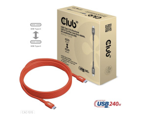 Club3D kabel USB-C, Oboustranný USB-IF Certifikovaný data kabel, PD 240W(48V/5A) EPR M/M 4m