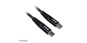 AKASA kabel napájecí Type-C na Type-C, 100W, 1m,  černá