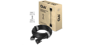 Club3D kabel DVI-D Dual Link (24+1), 10m, Bidirectional, 28 AWG