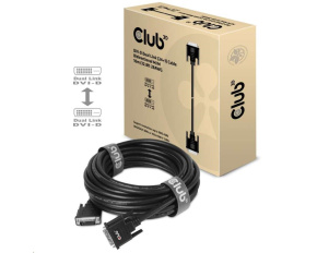 Club3D kabel DVI-D Dual Link (24+1), 10m, Bidirectional, 28 AWG