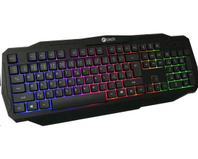 C-TECH klávesnice Arcus (GKB-15), casual gaming, CZ/SK, duhové podsvícení, USB