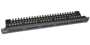 19" Patch panel LEXI-Net telefonní 25port, UTP, Cat3, krone, černý