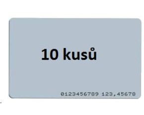 ISO karta 10-pack , RFID 125kHz EM4200, RO, vytisknuté číslo tagu na kartě