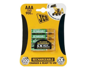 JCB RTU NiMH AAA/R03, 900mAh, přednabitá, blistr 4 ks