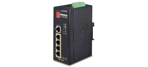 Planet ISW-504PT, 5x 10/100, 4x POE IEEE 802.3af, 60W, DIN, IP30, -40~75 st.C