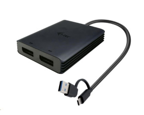 i-tec USB-A/USB-C Dual 4K DP Video Adapter