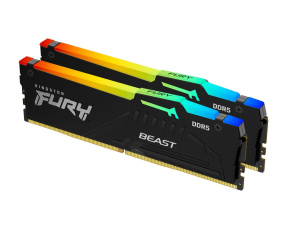 KINGSTON DIMM DDR5 64GB (Kit of 2) 6000MT/s CL30 Non-ECC FURY Beast RGB EXPO, Černá