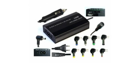 EUROCASE univerzální napájecí adaptér 100W, AC 110-240V/CAR DC 12V, DC 12- 20, 9 koncovek