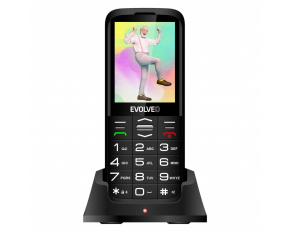 EVOLVEO EasyPhone XO, mobilní telefon pro seniory s nabíjecím stojánkem, černá