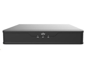 Uniview NVR, 8 kanálů, H.265, 1x HDD (max.6TB), propustnost 64/48Mbps, HDMI, VGA, 2x USB 2.0, audio, ONVIF