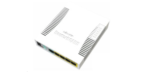 MikroTik RouterBOARD CSS106-1G-4P-1S (RB260GSP), TF470 CPU,nastavitelný switch, 5x LAN, 1xSFP slot, PoE OUT, vč. SwOS