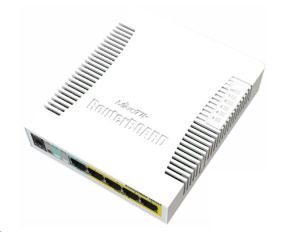 MikroTik RouterBOARD CSS106-1G-4P-1S (RB260GSP), TF470 CPU,nastavitelný switch, 5x LAN, 1xSFP slot, PoE OUT, vč. SwOS