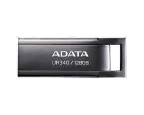 ADATA Flash Disk 128GB UR340, USB 3.2 Dash Drive, kov lesklá černá