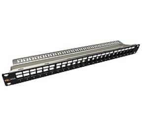 Solarix Modulární neosazený patch panel 24 portů 1U SX24M-0-STP-BK-UNI-N