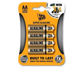 JCB SUPER alkalická baterie LR06, blistr 4 ks