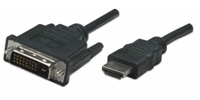 Manhattan kabel HDMI na DVI-D, Dual Link, 1m, černá