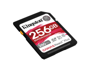 Kingston SDXC karta 256GB Canvas React Plus, UHS-II, U3, V60, R:280/W:150MB/s