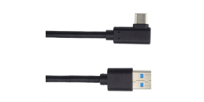 PREMIUMCORD Kabel USB typ C/M zahnutý konektor 90° - USB 3.0 A/M, 1m