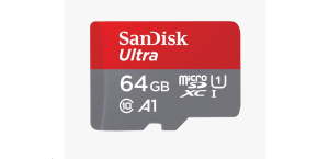 SanDisk MicroSDXC karta 64GB Ultra (140 MB/s, A1 Class 10 UHS-I) + adaptér