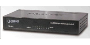 Planet FSD-803 Switch, 8x10/100Base-TX, 10", kov, desktop, fanless