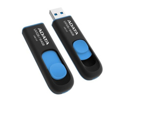 ADATA Flash Disk 64GB UV128, USB 3.1 Dash Drive (R:90/W:40 MB/s) černá/modrá