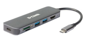 D-Link DUB-2327 USB-C Hub with HDMI and SD/microSD Card Reader, 2x USB3.0, mini docking station