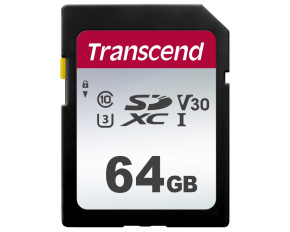 TRANSCEND SDXC karta 64GB 300S, UHS-I U3 V10 (R:100/W:25 MB/s)