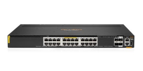 HPE Aruba Networking CX 6300M 24p Smart Rate 1G/2.5G/5G/10G Class6 PoE 2p 50G 2p 25G Switch