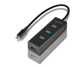 AXAGON HUE-S2C, 4x USB 3.0 CHARGING hub, micro USB nap. konektor, kabel USB-C 40cm