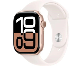 Apple Watch Series 10 GPS + Cellular 46mm Rose Gold Aluminium Case with Light Blush Sport Band - M/L