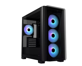 ASUS case A23 PLUS TG ARGB, Mini Tower, průhledná bočnice, 4x120mm ARGB Fan, černá