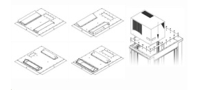 TRITON montážní redukce ke klimatizaci X1 a X2 na šířku rozvaděče 800 x 800 mm, černá