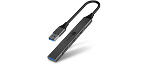 CONNECT IT USB-A hub, (1xUSB-A 3.0, 3xUSB-A 2.0), externí, antracitová